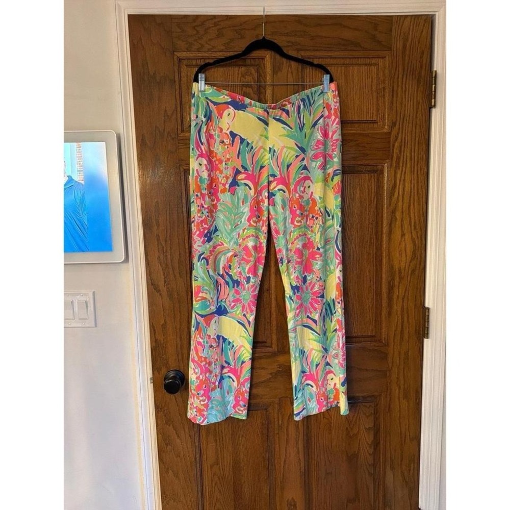Lilly Pulitzer‎ Multi Casa Banana Georgia May palazzo pants women's XL